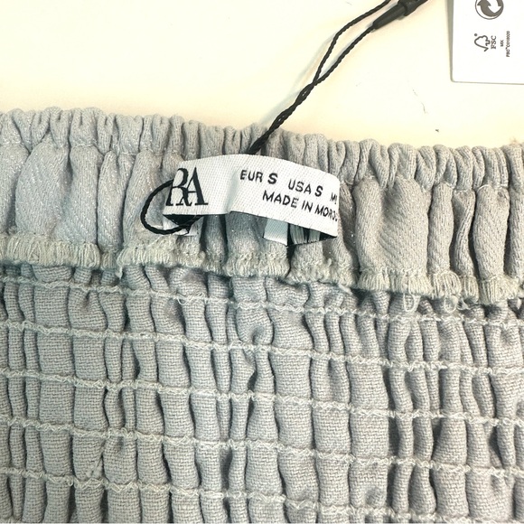 ZARA Women’s Strapless Button Front Corset Style Denim CroppedTop Sz:S SilverNWT - Picture 16 of 16